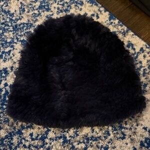Surell Black Faux Fur Hat